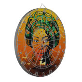 アフリカ人女性ポートレートと夕日 ダーツボード (正面左)