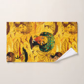 アフリカ人女性ポートレートと夕日 バスタオルセット (ハンドタオル)