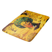 アフリカ人女性ポートレートと夕日 バスマット (アングル)