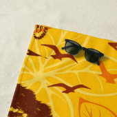 アフリカ人女性ポートレートと夕日 ビーチタオル (インサイチュ)