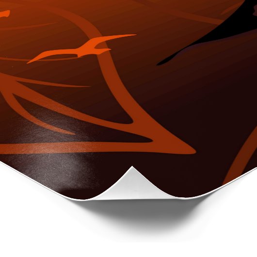 アフリカ人女性ポートレートと夕日 ポスター (コーナー)