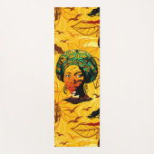 アフリカ人女性ポートレートと夕日 ヨガマット (正面)