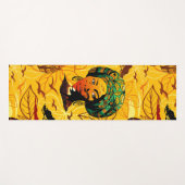 アフリカ人女性ポートレートと夕日 ヨガマット (正面(横))