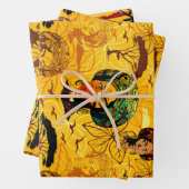 アフリカ人女性ポートレートと夕日 ラッピングペーパーシート (インサイチュ)