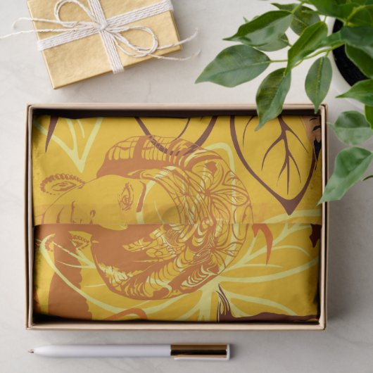 アフリカ人女性ポートレートと夕日 薄葉紙 (ギフト)