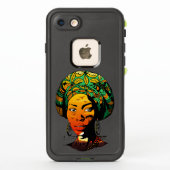 アフリカ人女性ポートレートと夕日 LifeProof iPhoneケース (裏面)
