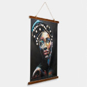 アフリカ人女性ポートレート、美しい黒人女性 吊り下げ型タペストリー (傾斜あり)