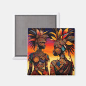 アフリカ人女性マグネット マグネット (正面/裏面)