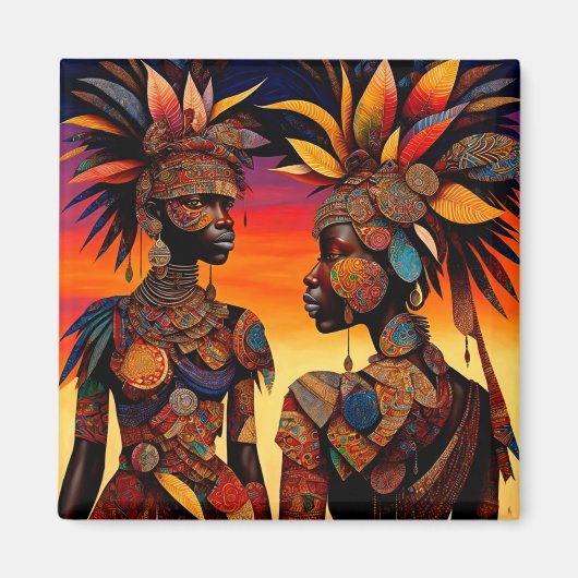 アフリカ人女性マグネット マグネット (正面)