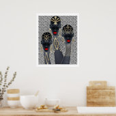 アフリカ人女性金ゴールド ポスター (キッチン)