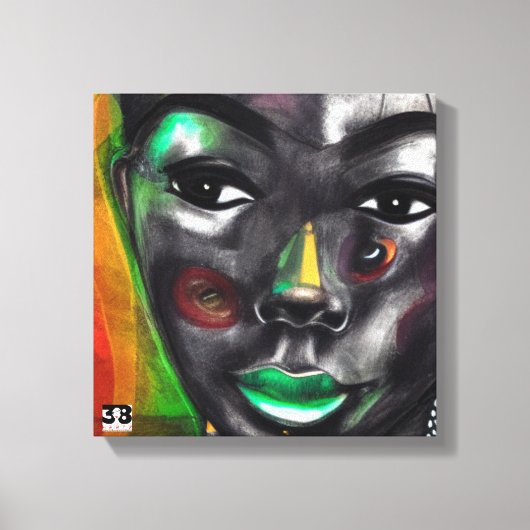 アフリカ人女性 キャンバスプリント (正面)