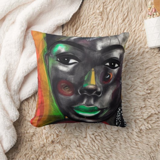アフリカ人女性 クッション (ブランケット)