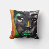 アフリカ人女性 クッション (正面)