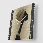 アフリカ人女性 スクエア壁時計 (傾斜)