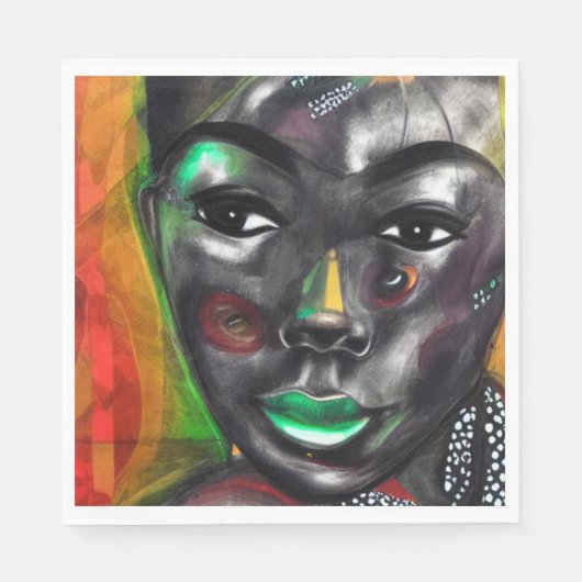 アフリカ人女性 スタンダードランチョンナプキン (正面)