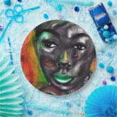 アフリカ人女性 ペーパープレート (パーティー)