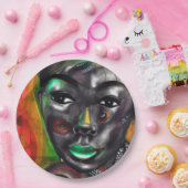 アフリカ人女性 ペーパープレート (パーティー)