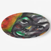 アフリカ人女性 ペーパープレート (アングル)