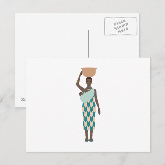 アフリカ人女性 ポストカード (正面/裏面)