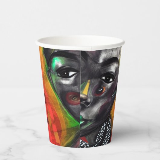 アフリカ人女性 紙コップ (右)