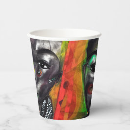 アフリカ人女性 紙コップ