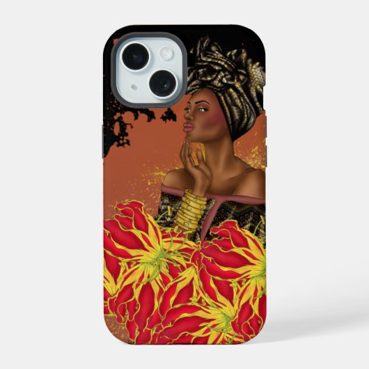 アフリカ人女性iPhone / iPadケース iPhone 15ケース (裏面)