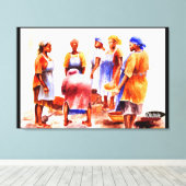 アフリカ人女性Mojisola Gbadamosi Okubule キャンバスプリント (インサイチュ (ウッドフロア))