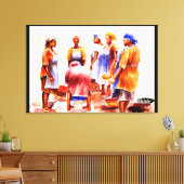 アフリカ人女性Mojisola Gbadamosi Okubule キャンバスプリント (インサイチュ (リビング))