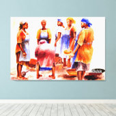 アフリカ人女性Mojisola Gbadamosi Okubule キャンバスプリント (インサイチュ (ウッドフロア))