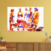 アフリカ人女性Mojisola Gbadamosi Okubule キャンバスプリント (インサイチュ (リビング))