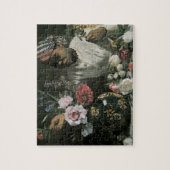 アフリカ人女性Peonies by Frederic Bazille，花 ジグソーパズル (縦)