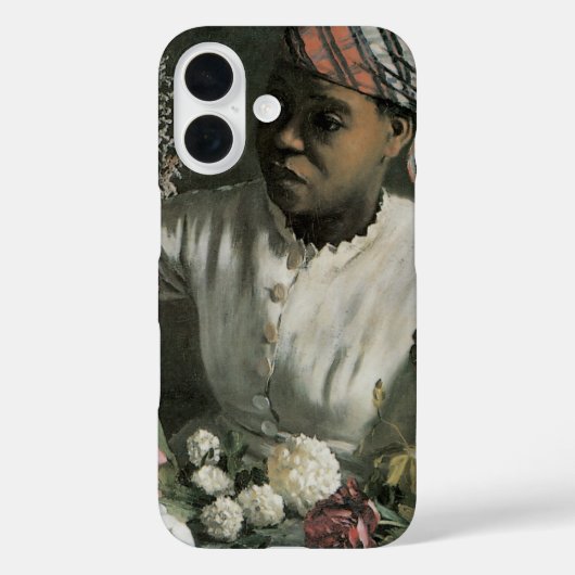 アフリカ人女性Peonies by Frederic Bazille，花 Case-Mate iPhoneケース (裏面)
