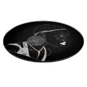 アフリカ人少女の白黒のアートワーク カッティングボード (角)