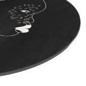 アフリカ人少女の白黒のアートワーク カッティングボード (角)