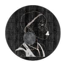 アフリカ人少女の白黒のアートワーク