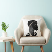 アフリカ人少女の白黒のアートワーク クッション (椅子)