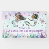 アフリカ人魚と海賊プール誕生日背景 横断幕 (横)