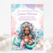 アフリカ人魚の母とベビーの赤ちゃんシャワー 招待状