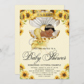 アフリカ人魚ひまわり赤ちゃんシャワー招待状 招待状 (正面/裏面)