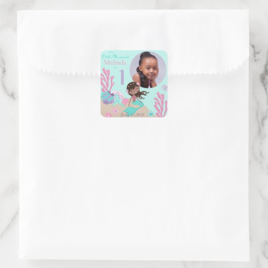 アフリカ人魚エイジ1枚の写真シール スクエアシール (バッグ)