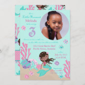 アフリカ人魚姫第三誕生日 招待状 (正面/裏面)