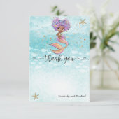 アフリカ人魚水彩誕生日 |ベビーシャワー サンキューカード (スタンド正面)