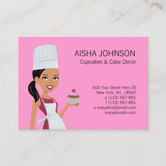 アフリカ人AMの木炭とのCupakeの名刺のテンプレート 名刺 (正面)