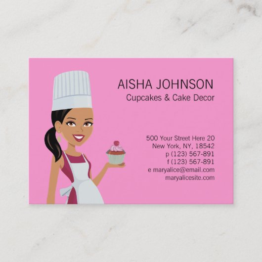 アフリカ人AMの木炭とのCupakeの名刺のテンプレート 名刺