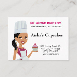 アフリカ人AM版のカップケーキの名刺 ロイヤリティカード