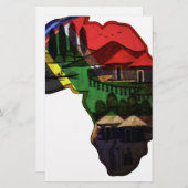 アフリカ伝統アート – 文化融合 便箋 (正面/裏面)