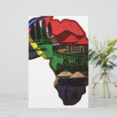 アフリカ伝統アート – 文化融合 便箋 (スタンド正面)