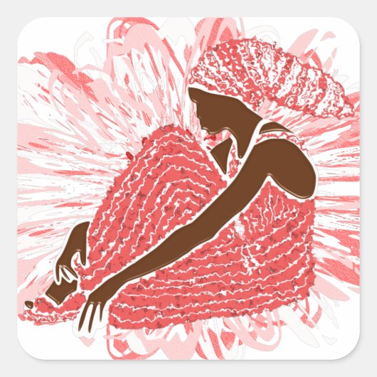 アフリカ伝統スクエアステッカー スクエアシール (正面)