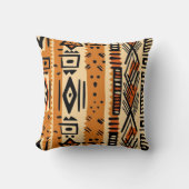 アフリカ伝統的の泥布プリント クッション (正面)