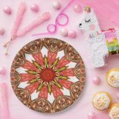 アフリカ伝統的の神経質なパターンアートデザイン ペーパープレート (パーティー)